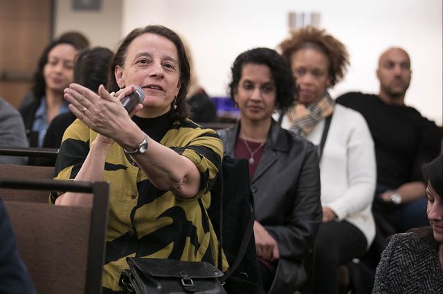 Pat Turner, senior dean of the UCLA College, asks a question at the 2018 Hollywood Diversity Report launch event.