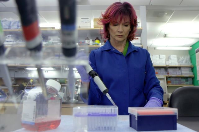 Rachelle Crosbie-Watson in her lab at UCLA.