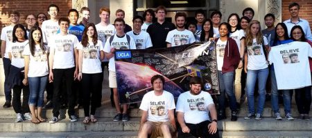 Photo of the UCLA team that built two NASA satellites to study space weather