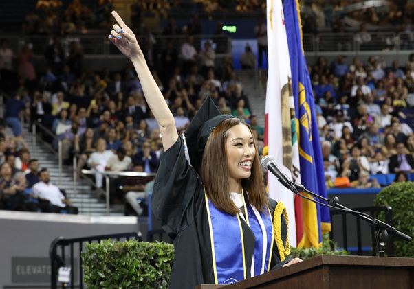 Student speaker Kaitlyn Kim