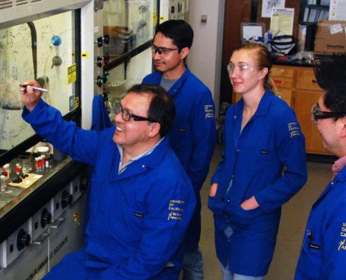 Researchers in a UCLA chemistry lab