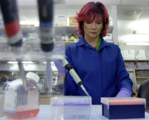 Rachelle Crosbie-Watson in her lab at UCLA.