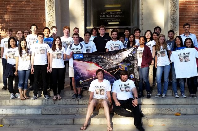 Photo of the UCLA team that built two NASA satellites to study space weather