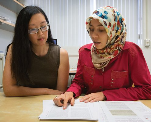 Pamela Yeh (left), with Elif Tekin