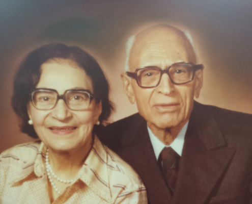 A Photo of Morvarid Guiv and her husband Rustam Guiv