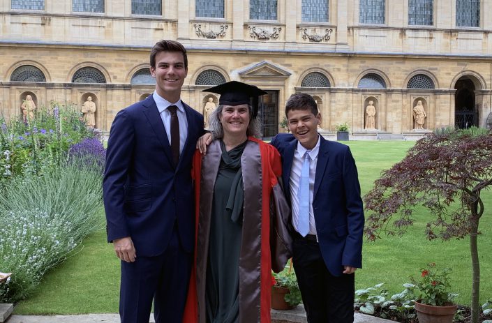 Andrea+Ghez+Oxford Andrea Ghez, Lauren B. Leichtman & Arthur E. Levine Chair in Astrophysics at UCLA, receiving an honorary doctorate from Oxford University on June 26, 2019. Ghez is with her sons.