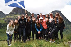 Photo of students on a study abroad program in Scotland.