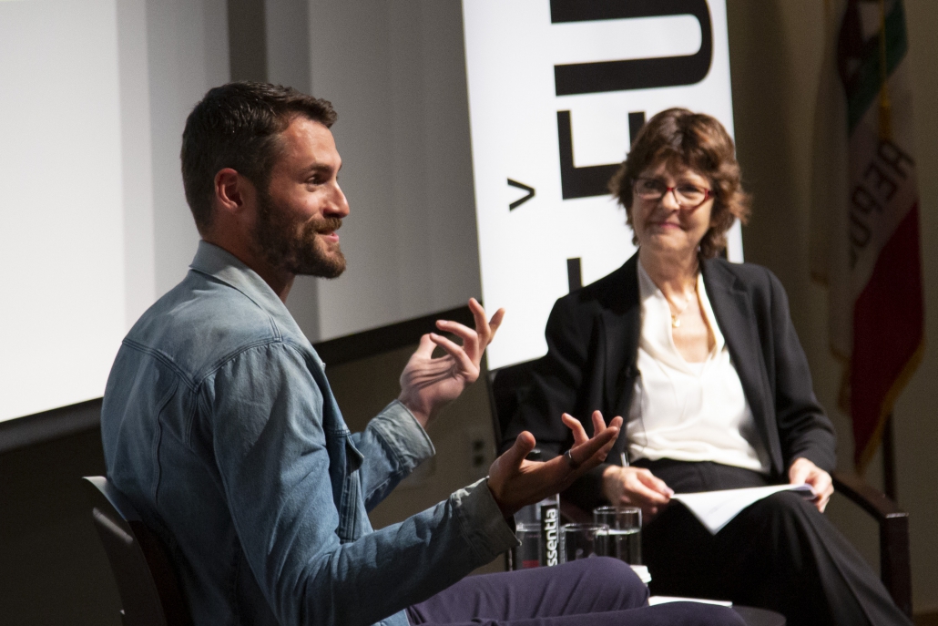 Photo of Cleveland Cavaliers basketball player Kevin Love and UCLA College’s Clinical Psychology expert Michelle Craske.