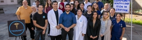 Photo of group of volunteers at first mobile health clinic.