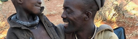 A photo of a Himba father and son.