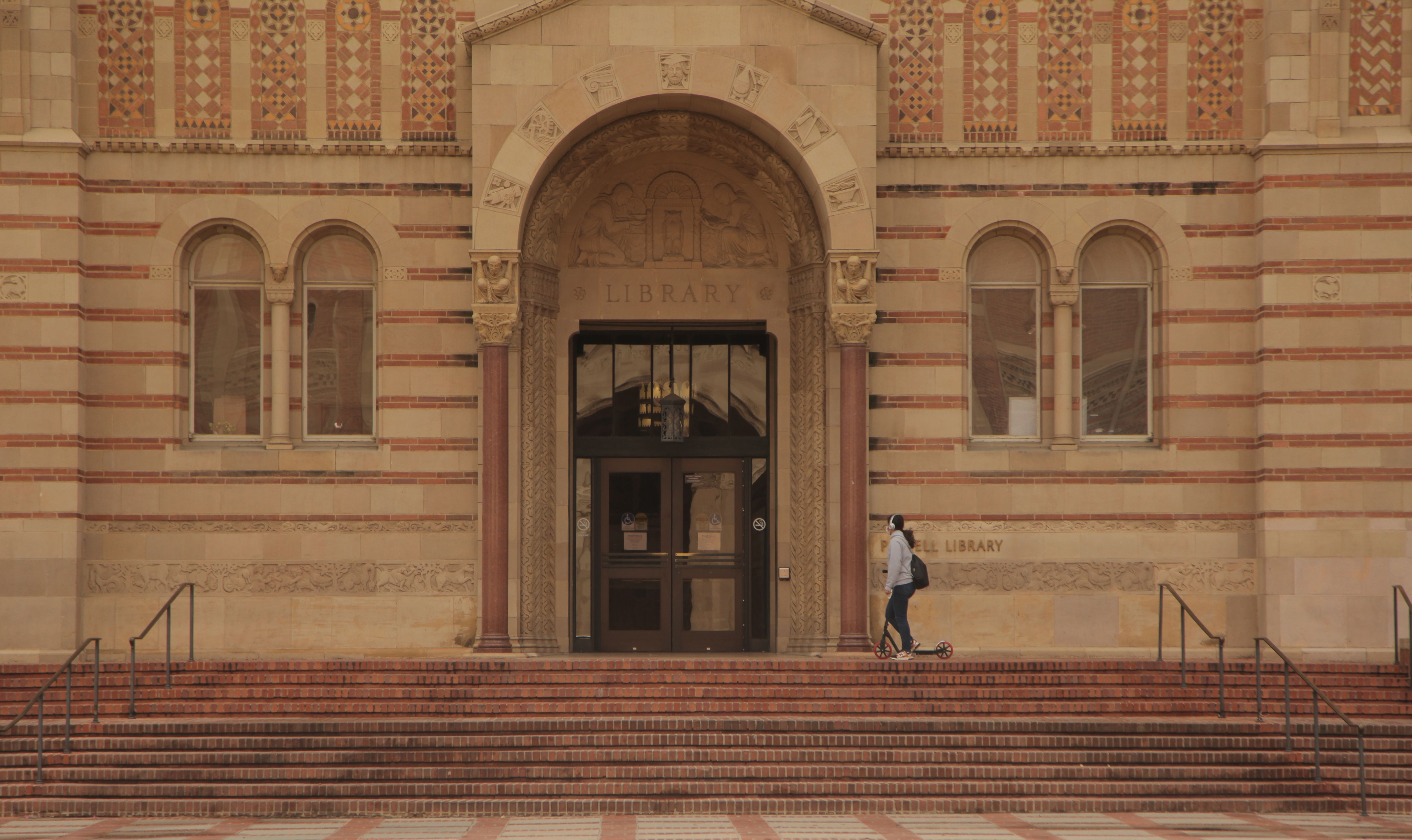 A photo of Powell Library. 