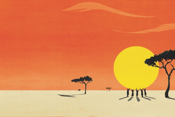 A piece of artwork titled "Hand in Hand Across Africa."