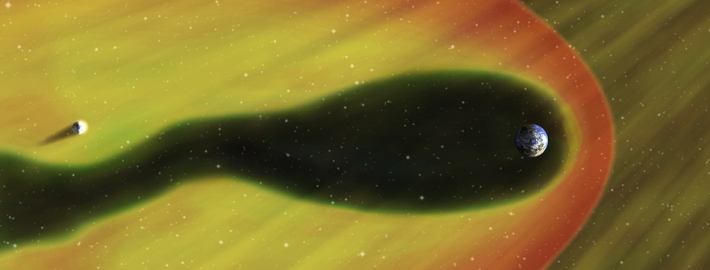 An image of the Earth's magnetosphere.