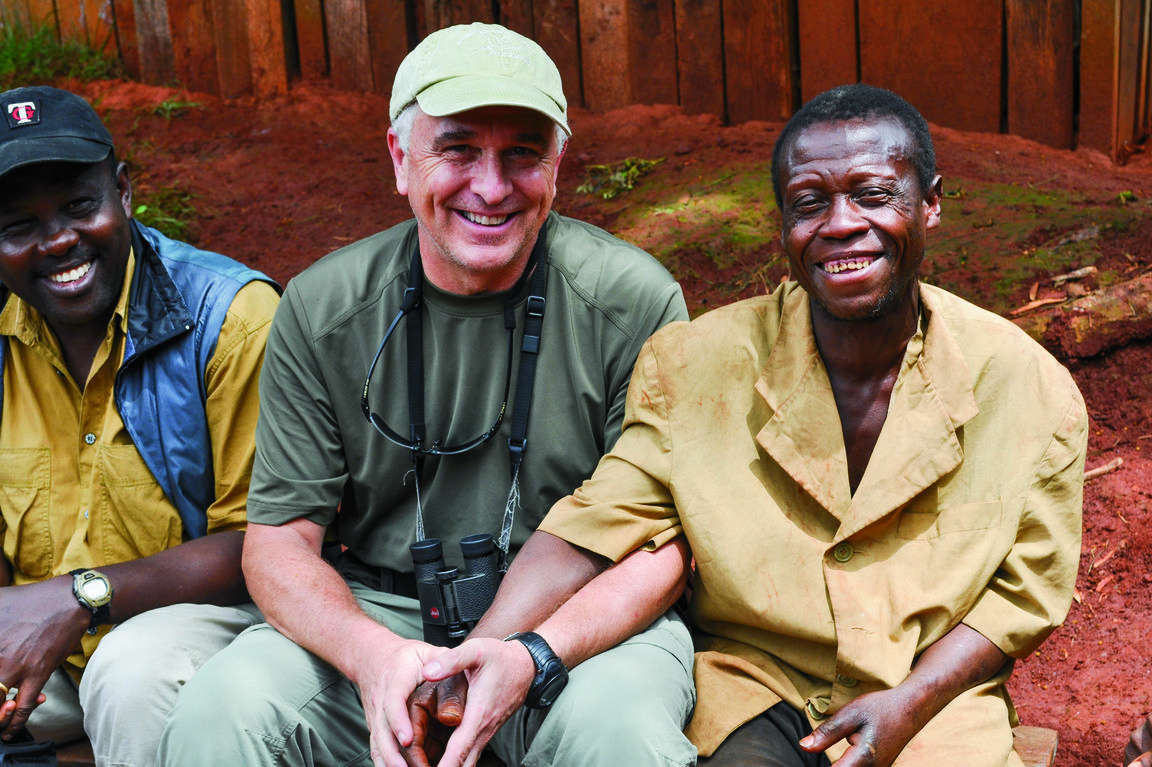 A photo of Thomas Smith (center) with friends.