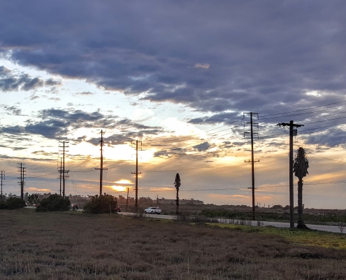 A photo of powerlines in Southern California.