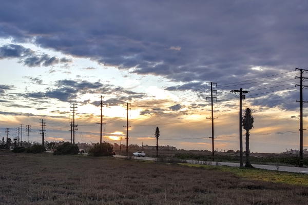 A photo of powerlines in Southern California.