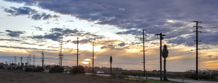 A photo of powerlines in Southern California.