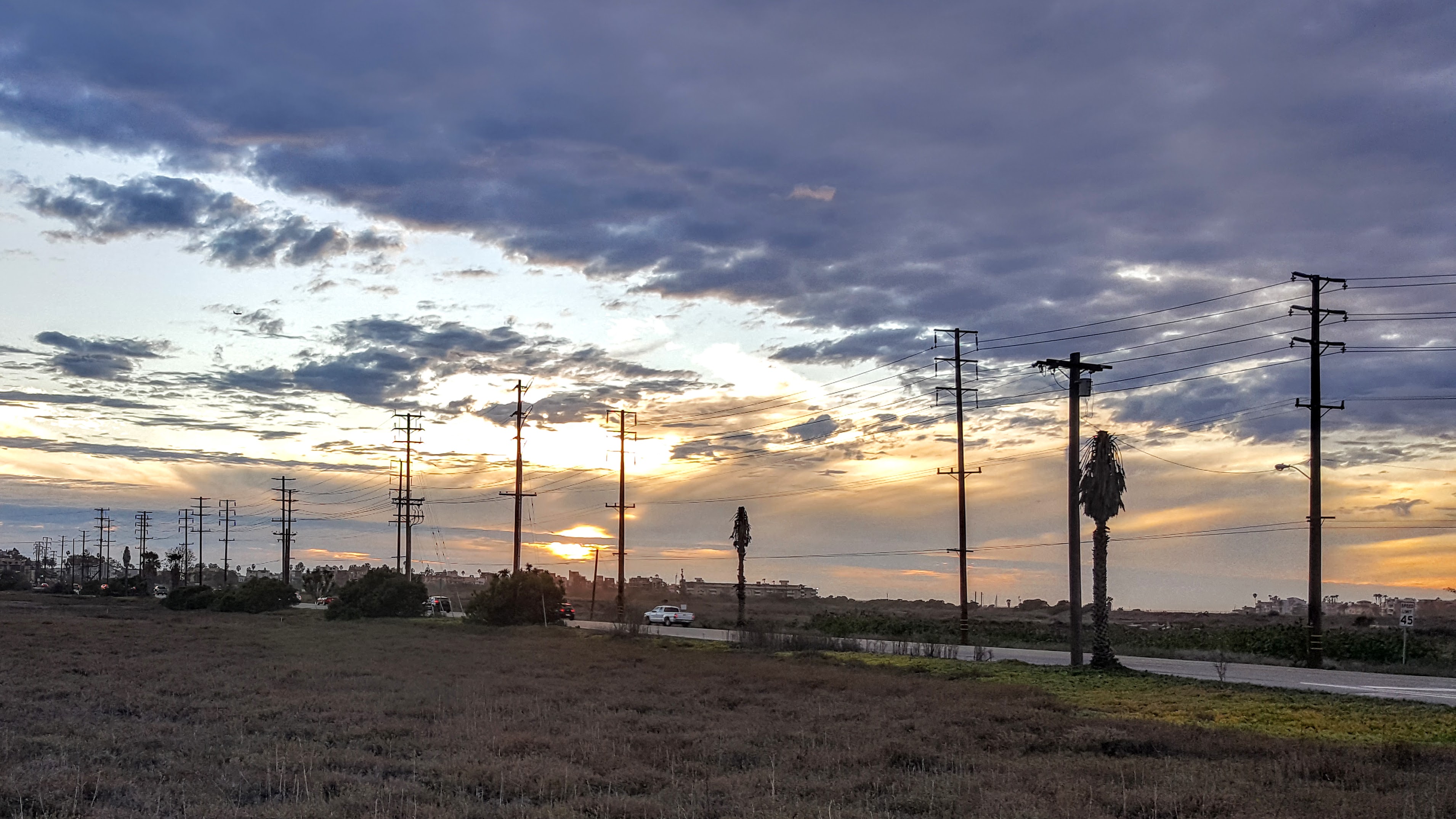 A photo of powerlines in Southern California.