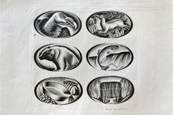A photo of a Page of works by Landacre.