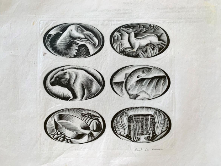 PL_FarewellThouBusyWorld1935 A photo of a Page of works by Landacre.