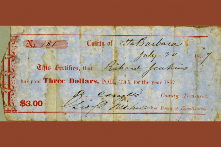 Poll+tax+receipt A photo of a California poll tax receipt from 1857