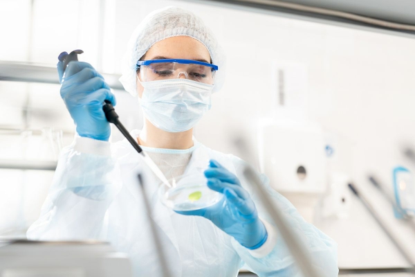 A photo of a researcher in the lab.