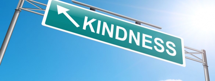 A photo of a street sign named "Kindness."