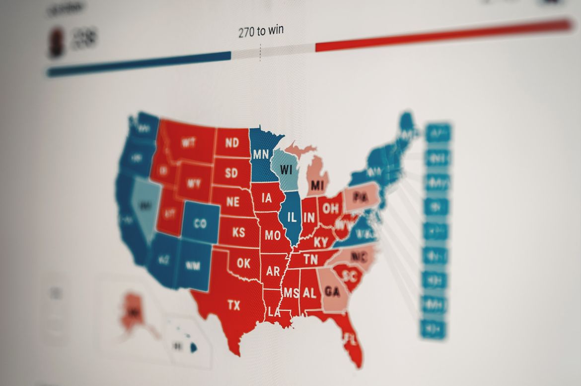 A photo of an electoral map.