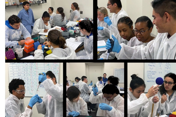 HHMI+Pathways+students_hero (1) A photo of student researchers.
