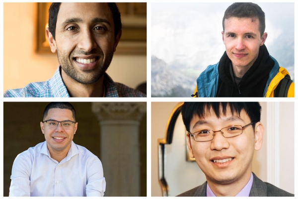 A photo of the Sloan winners: Ravi Netravali, Pavel Galashin, Kai-Wei Chang and Harold Pimentel.