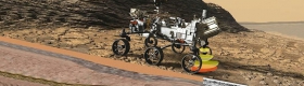 A rendering of the NASA Perseverance rover as it would appear on Mars.