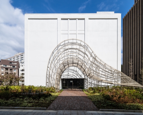 A photo of the Waseda International House of Literature in Tokyo.