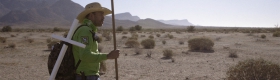 A photo of a member of the humanitarian search-and-rescue group Águilas del Desierto.