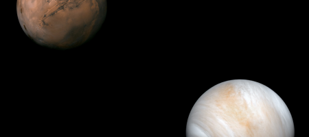 A photo of Mars and Venus.