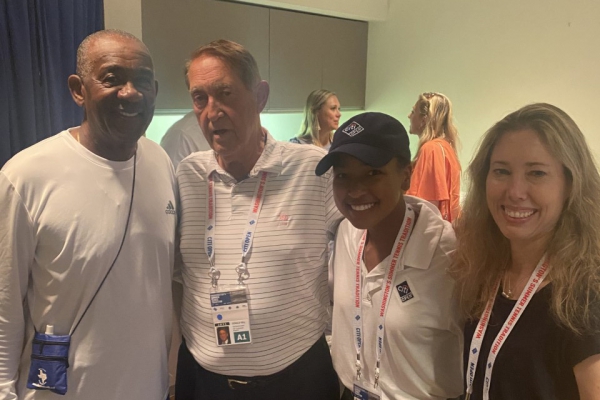 From right, Alexandra Dell, Jada Hart, Donald Dell and Jada's father Nathan Hart at the Citi Open in Washington, D.C.