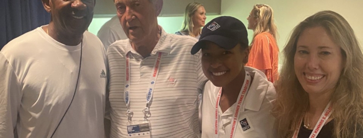 From right, Alexandra Dell, Jada Hart, Donald Dell and Jada's father Nathan Hart at the Citi Open in Washington, D.C.