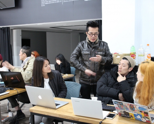 Students of associate professor Lauren Lee McCarthy (seated, at left) — one of this year’s award recipients — will work closely with members of the disability community on issues of online design accessibility and disability justice.