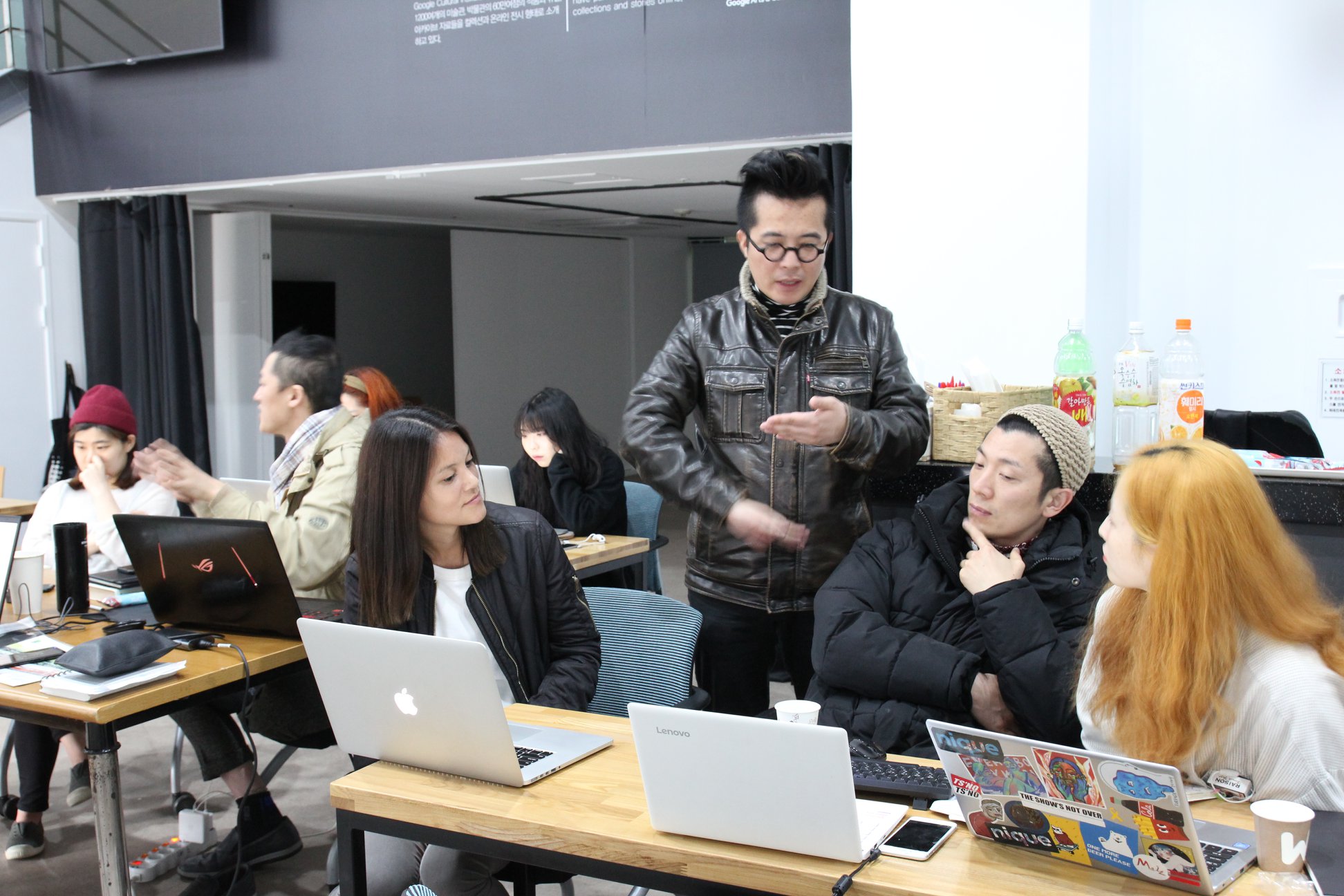 Students of associate professor Lauren Lee McCarthy (seated, at left) — one of this year’s award recipients — will work closely with members of the disability community on issues of online design accessibility and disability justice.