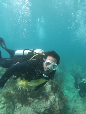 Justin Dunnavant Underwater picture. Credit: Chris Searles