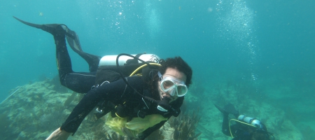 Justin Dunnavant Underwater picture. Credit: Chris Searles