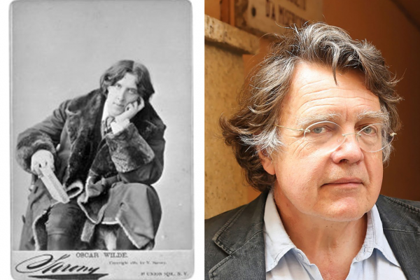 Photos: Oscar Wilde, 1882 (credit: Napoleon Sarony, from a collection in the Clark Library). Merlin Holland, Wilde’s only grandson (credit: Ed White)