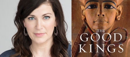 Image of UCLA's Kara Cooney alongside the cover of her book, ‘The Good Kings’