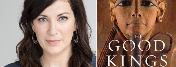 Image of UCLA's Kara Cooney alongside the cover of her book, ‘The Good Kings’