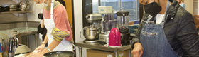 Image of students in the UCLA Teaching Kitchen