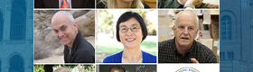 Image of eight UCLA College faculty members who were elected to the American Academy of Arts and Sciences (AAAS), alongside the AAAS logo.