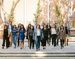 LPPI Wide shot of 16 LPPI staff, faculty and fellows of LPPI on campus