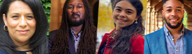 Images of, from left to right, UCLA College transfer students Carina Salazar, Chris Adams, Daniella Efrat and Darnel Grant.