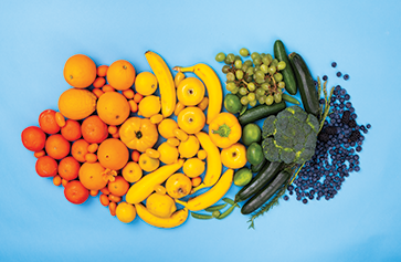 Image of colorful fruits and vegetables