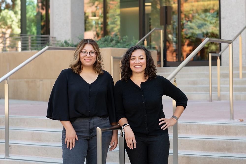 Portrait of Psychology professor Lauren Ng and doctoral student Yesenia Aguilar Silvan 