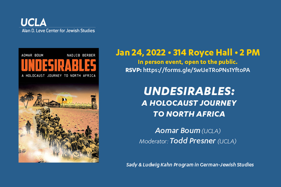 Flyer for Undesirables: A Holocaust Journey to North Africa - Aomar Boum with Todd Presner